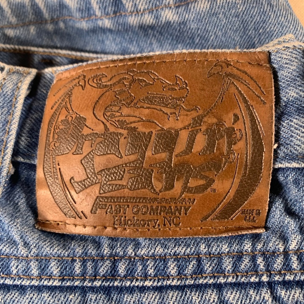 Fast Company Dragon Denim Jeans Men Light Wash USA Made Kevlar Lined Double Knee